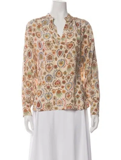 Pre-owned Momoní Silk Patterned Blouse In Multicolor