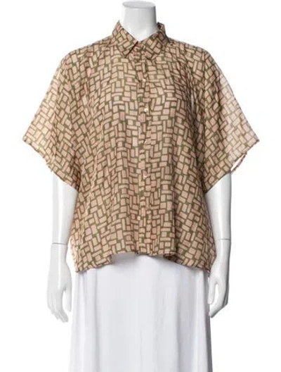 Pre-owned Momoní Silk Patterned Top In Multi