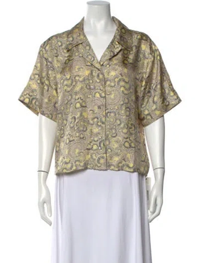 Pre-owned Momoní Silk Patterned Top In Neutrals