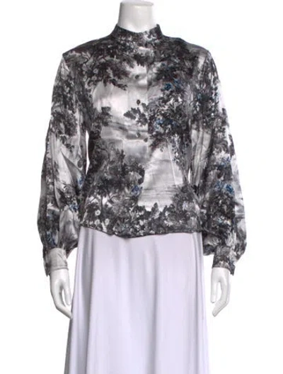 Pre-owned Momoní Silk Printed Blouse W/ Tags In Multicolor