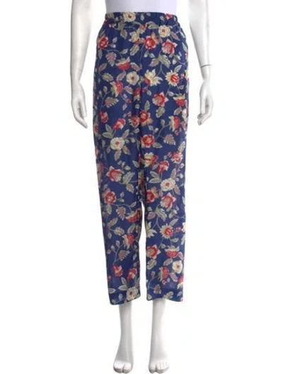 Pre-owned Momoní Silk Wide Leg Pants In Blue