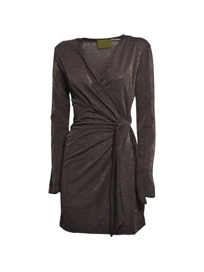 Momoní Skelda Draped Mini Dress In Brown