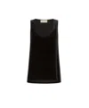 Momoní Sleek Sleeveless Top In Viscose-silk Velvet In Black