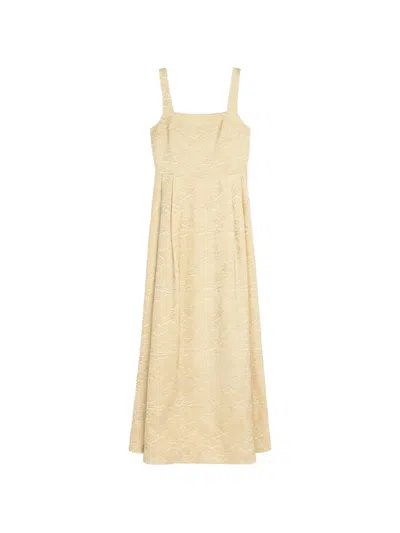 Momoní Sonora Jacquard Square-neck Dress In Brown