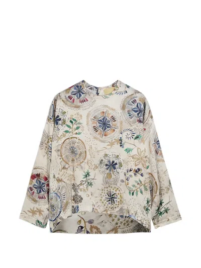 Momoní Stilla Printed Long-sleeve Blouse In Multi