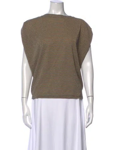 Pre-owned Momoní Striped Crew Neck Top In Multicolor