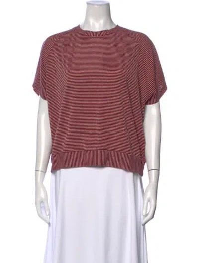 Pre-owned Momoní Striped Crew Neck Top In Multicolor