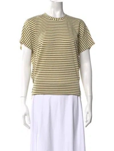 Pre-owned Momoní Striped Crew Neck T-shirt In Multicolor