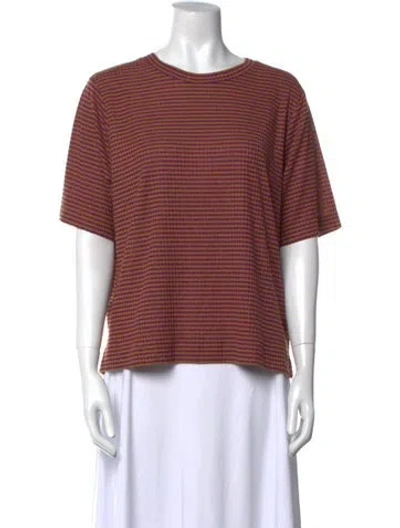 Pre-owned Momoní Striped Crew Neck T-shirt In Purple