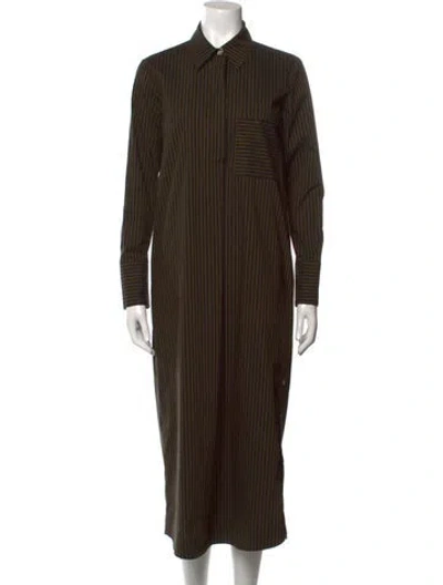 Pre-owned Momoní Striped Long Dress W/ Tags In Black