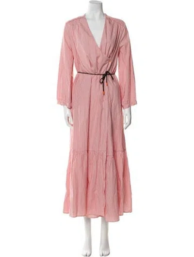 Pre-owned Momoní Striped Long Dress W/ Tags In Orange