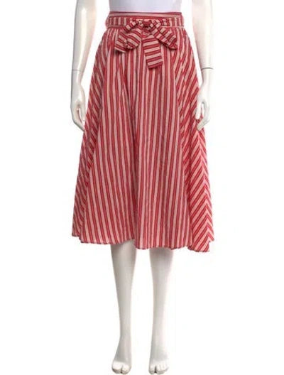 Pre-owned Momoní Striped Midi Length Skirt In Red
