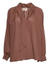 Momoní Tabatinga Tie-neck Blouse In Brown