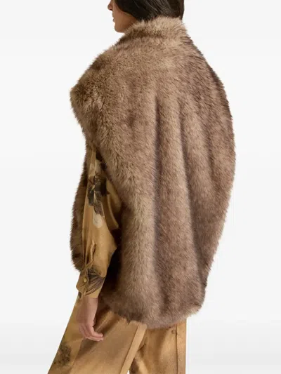 Momoní Talulah Faux-fur Jacket In Brown
