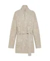Momoní Textured Knitwear Cardigan With Shawl Collar In Neutral