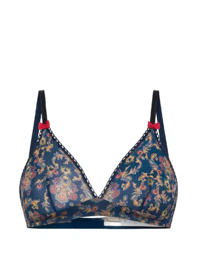 Momoní Tutu Printed Triangle Bra In Blue