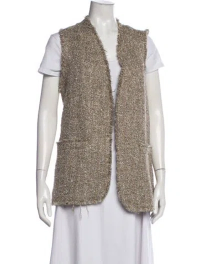 Pre-owned Momoní Tweed Pattern Vest In Neutral