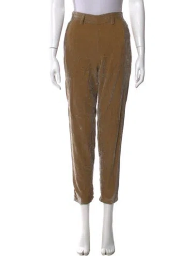 Pre-owned Momoní Velour Straight Leg Pants In Brown