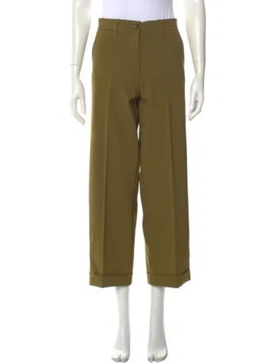 Pre-owned Momoní Virgin Wool Wide Leg Pants In Green
