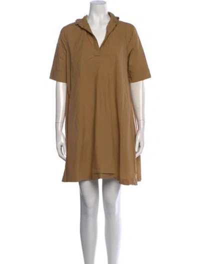 Pre-owned Momoní V-neck Mini Dress In Neutrals