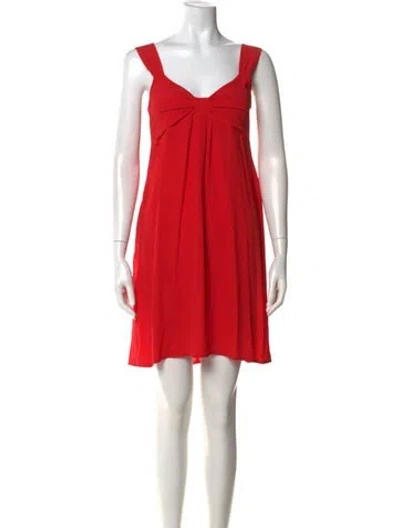 Pre-owned Momoní V-neck Mini Dress In Pink
