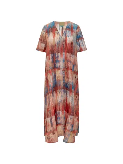 Momoní V-neck Printed Dress In Multi