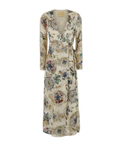 Momoní Graphic-print Wrap Maxi Dress In Multi