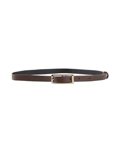 Momoní Woman Belt Dark Brown Size S Leather In Black