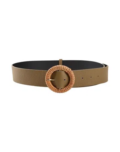 Momoní Woman Belt Khaki Size M Cow Leather In Brown