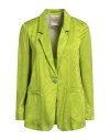 Momoní Woman Blazer Lime Green Size 6 Cupro, Viscose In Green
