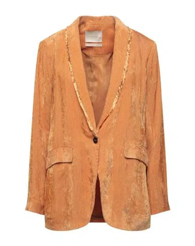 Momoní Woman Blazer Apricot Size 6 Viscose In Orange