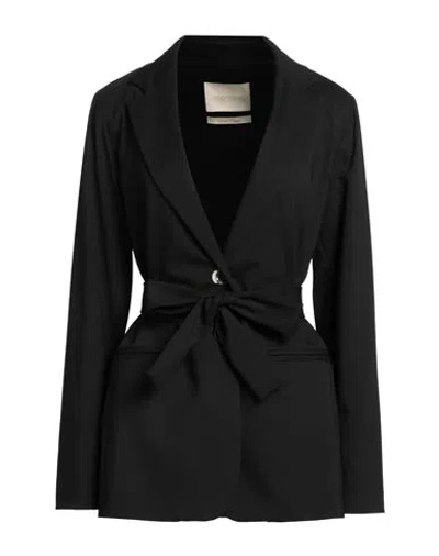 Momoní Woman Blazer Black Size 2 Polyester, Wool, Viscose, Elastane