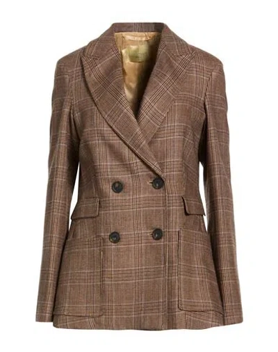 Momoní Woman Blazer Brown Size 10 Virgin Wool