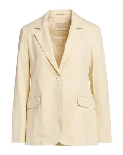 Momoní Woman Blazer Cream Size 4 Cotton, Linen, Elastane In White