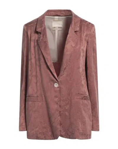 Momoní Woman Blazer Light Brown Size 8 Cupro, Viscose In Beige