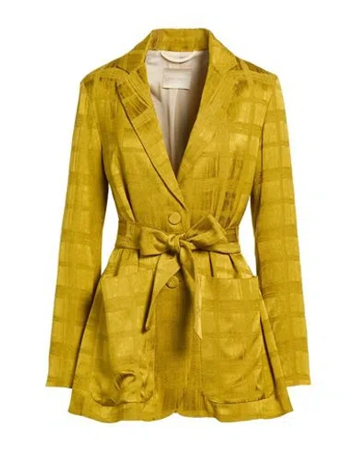 Momoní Woman Blazer Mustard Size 12 Viscose In Yellow