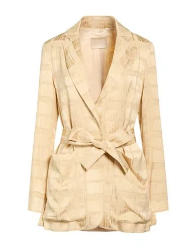 Momoní Woman Blazer Sand Size 10 Viscose In Neutral