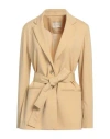 Momoní Woman Blazer Sand Size 6 Polyester, Wool, Viscose, Elastane In Beige