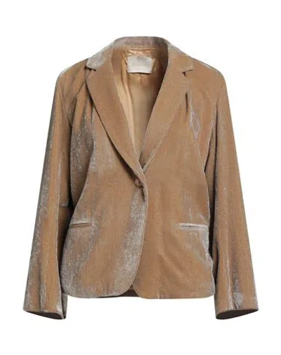 Momoní Woman Blazer Sand Size 6 Viscose, Polyester, Polyamide In Neutral