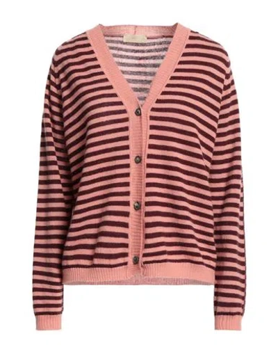 Momoní Woman Cardigan Antique Rose Size L Virgin Wool, Cashmere In Pink