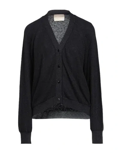 Momoní Woman Cardigan Black Size L Viscose, Alpaca Wool, Polyamide, Metallic Polyester, Wool