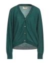 Momoní Woman Cardigan Emerald Green Size L Viscose, Alpaca Wool, Polyamide, Metallic Polyester, Wool