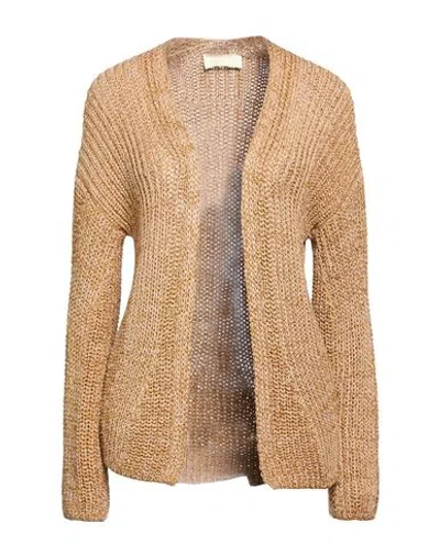 Momoní Woman Cardigan Sand Size S Cotton, Metallic Polyester, Polyamide In Brown