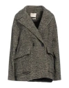 Momoní Woman Coat Black Size 8 Virgin Wool, Acrylic, Mohair Wool, Polyamide