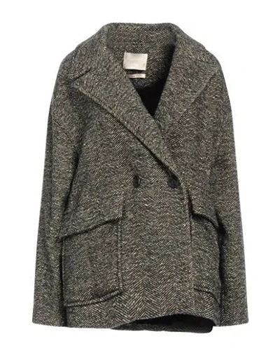 Momoní Woman Coat Black Size 8 Virgin Wool, Acrylic, Mohair Wool, Polyamide