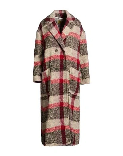 Momoní Woman Coat Grey Size 8 Virgin Wool, Alpaca Wool, Mohair Wool, Polyamide In Gray