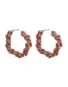 Momoní Woman Earrings Orange Size - Cotton, Metal, Acetate