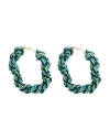 Momoní Woman Earrings Turquoise Size - Cotton, Metal, Acetate In Blue
