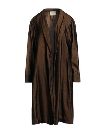 Momoní Woman Jacket Bronze Size 2 Viscose, Polyester, Polyamide In Brown