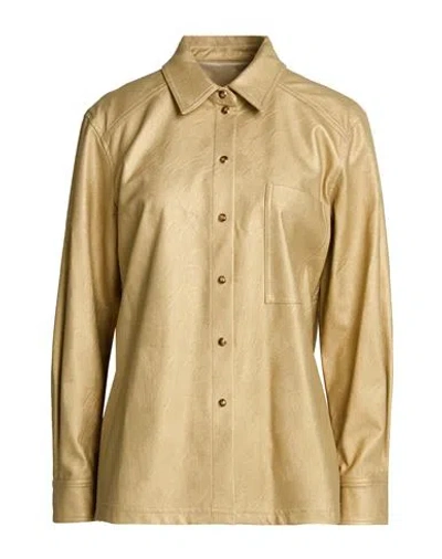 Momoní Woman Jacket Gold Size 6 Polyurethane, Viscose